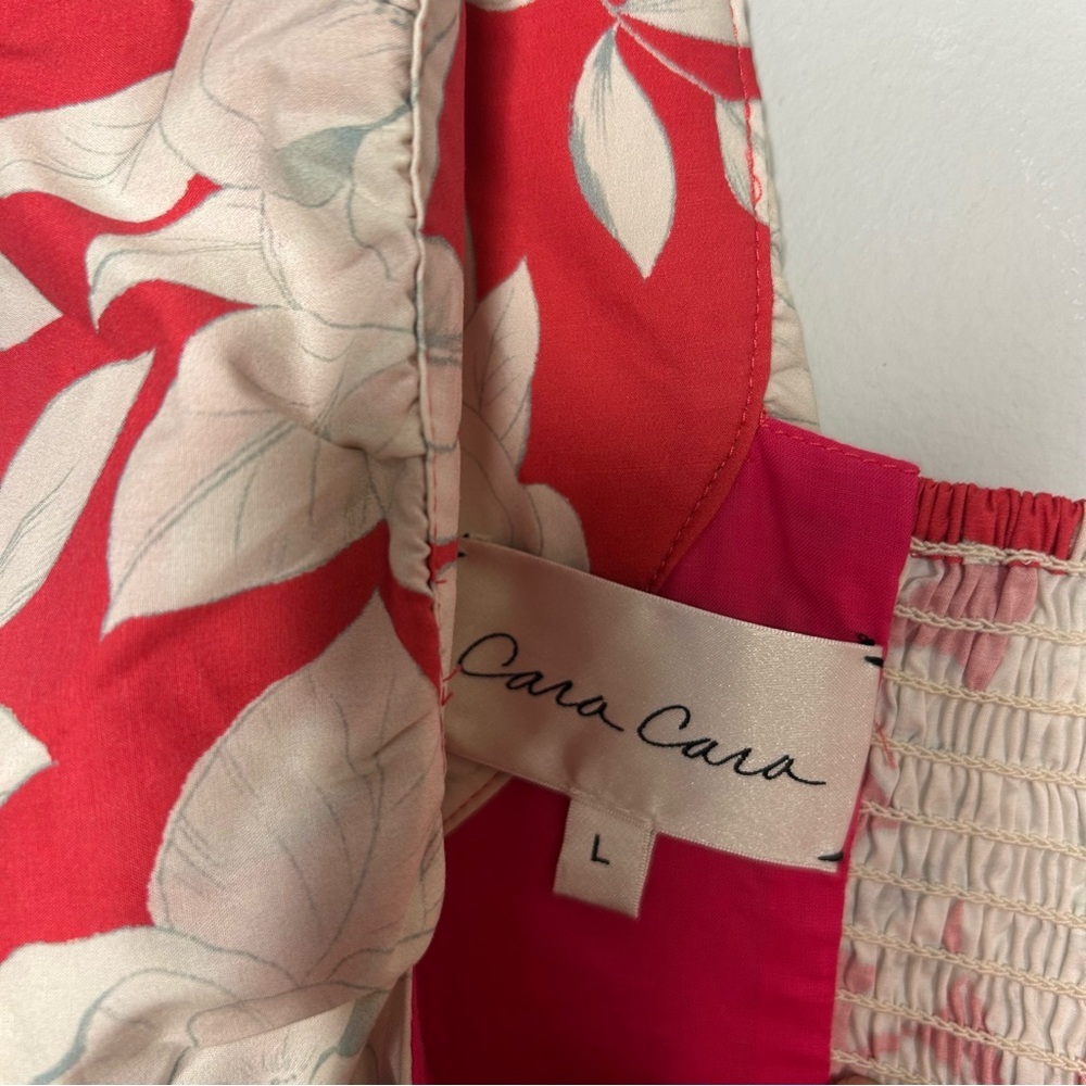 Cara Cara Lexa Raspberry Pink And White Floral Tiered Smocked Mini Dress - Picture 4 of 7